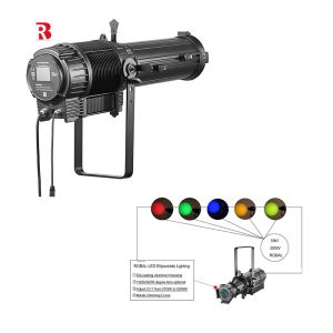 Fan Less LED Stage Strobe Lighting Ellipsoidal RGBAL 300w 5 In 1