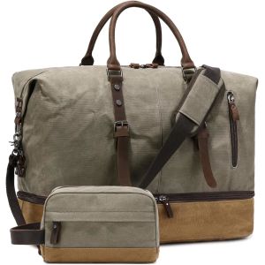 Cheap Green Weekender Large Overnight Canvas Carry on Sport Gym Yoga Travel Bag with Shoe Compartment for sale