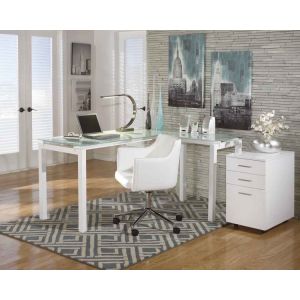 Modern Upholstered Rotating Office Chair With Black And White Dc-7340