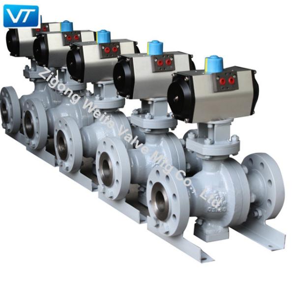 Quality BS5351 2" Pneumatic Flanged Ball Valve Class 600 BS 5351 Ball Valve With Limit Switch Box wholesale