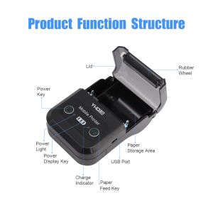 POS 58mm Thermal Printer Portable Mini Mobile Bluetooth Thermal Printer