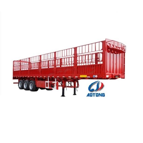 3 Axles Heavy Transport High Side Fence Semi Trailer with Dolly and Checked