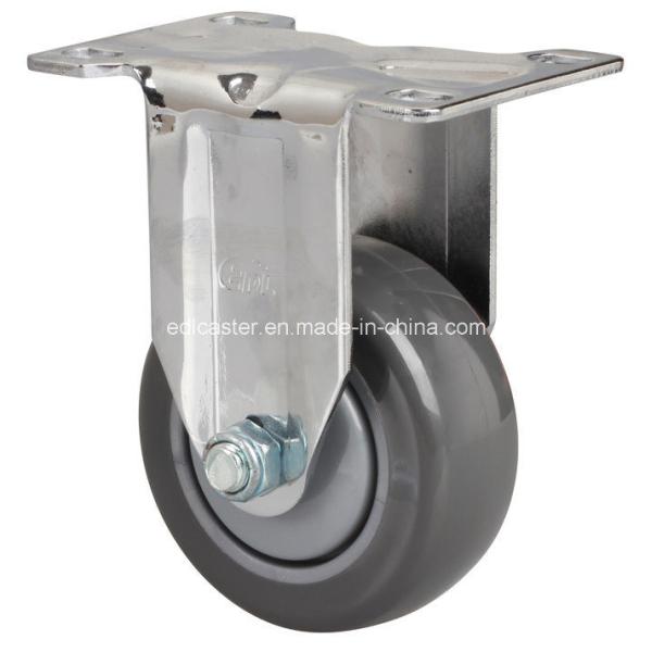 Quality 3" Edl Chrome 5703-77 Rigid PU Caster with High Load Capacity and Durable PU Wheel wholesale