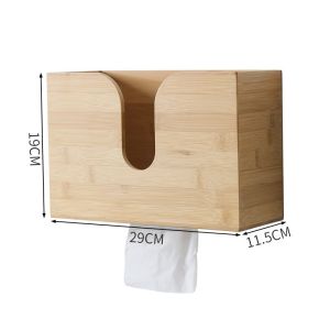 2023 Adhesive Desktop Bamboo Tissue Storage Box with Design and CE / EU