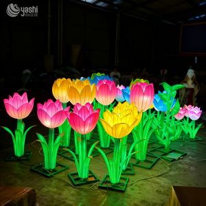 Handcrafted Tulip LED Lantern - Ideal for Outdoor and Festive Decorations