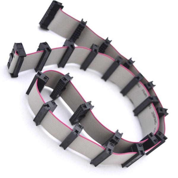 30P cable UL 2651 data flat ribbon cable assbembly female to female idc 2.54mm flat cable wire 28 awg red mark cable