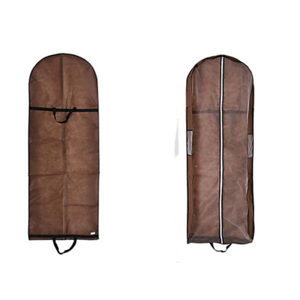 Quality Non Woven Tri Fold Garment Bag with Handles in Brown , Zip Up Garment Bag wholesale