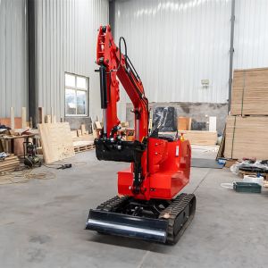 China Red Micro 1 Ton Mini Excavator 13.5hp For Farm Hydraulic Transmission on sale