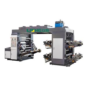 Lisheng 4 Colors Double Face Flexo Printing Machine Roll to Roll Print