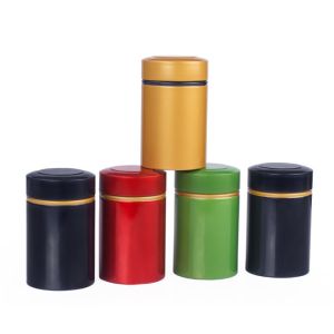 China CMYK Large Metal Storage Tins With Lids Aluminum Airtight Herb Container on sale