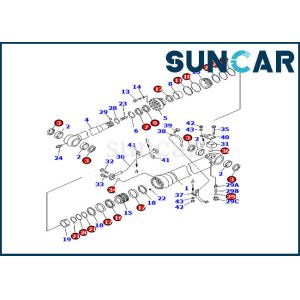 Overseas Version 707-99-58070 Arm Cylinder Service Kit For Komatsu Excavator PC220-7 PC220-7