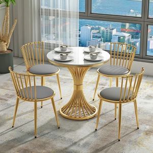 Stylish Tea Table with Metal Base The Perfect Combination of Style and Function