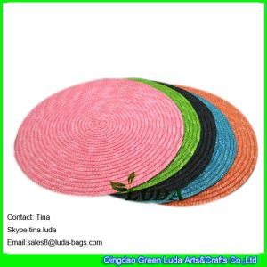 China LUDA personalized placemats wheat straw woven round placemats on sale