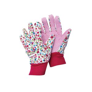 Cheap Safety Cotton Knitting Gardening Gloves with Cotton Material and Anti-slip Function for sale