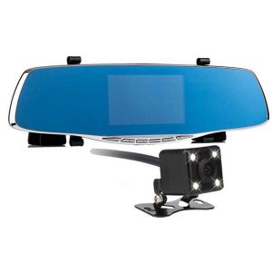 Universal use Dual camera 4.3 inch car black box rear view mirror car dvr