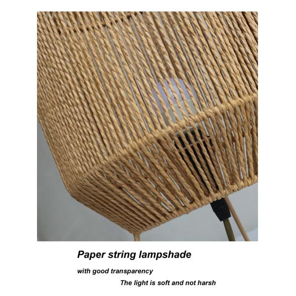 Vintage Twine Rattan Table Lamp , Handmade Wabi Sabi Table Lamp For Homestay