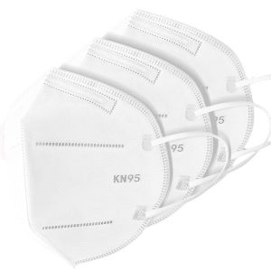 Nonwoven KN95 Folding Half Face Mask Vertical Fold Flat With Elastic Earloop
