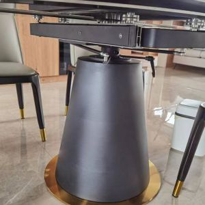 Sintered Stone Round Extendable Dining Table Dining Extendable Table Rotating