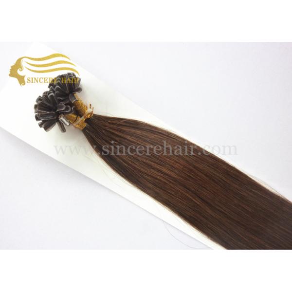 22 Inch 55 CM Remy Human hair Extensions 1.0 G Brown Pre Bonded Nail Shape Hair Extensions For Sale
