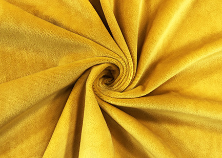 220GSM Soft Micro Polyester Fabric / Amber Yellow Velvet Fabric For Toys