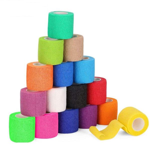 Quality Colored Waterproof Non-Woven Self Adhesive Elastic Cohesive Bandage Flexible Cohesive Bandage wholesale
