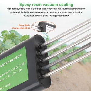 7-in-1 USB Soil Sensor Soil Tester Agriculture Soil EC PH NPK Nutrient Meter For