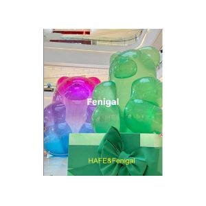 1.8m 2m High Inflatable Gradient PVC Bear For Shopping Malls And Swimming Pools