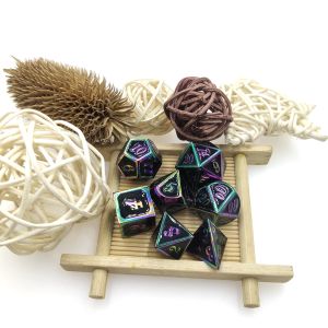 12cm Polyhedron Dice Sets Hand Pouring Durable Sturdy 7 Pcs