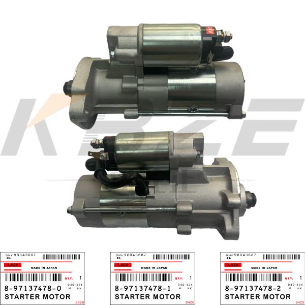 KBZE 8-97137478-2 ISUZU 4JB1 ENGINE 8-97137478-1 STARTER MOTOR ASSY 24V 11T 3