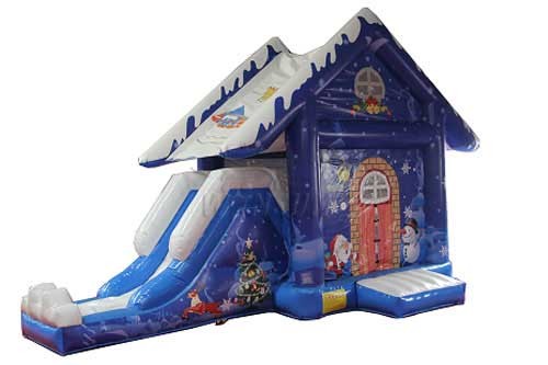 Christmas Eve Inflatable Bouncy Castle / Commercial Bounce House With N Slide