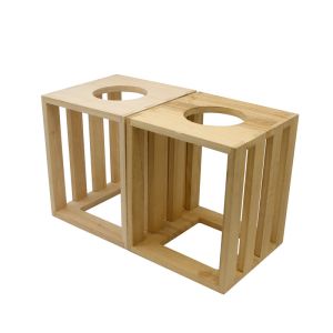 Square shaped wooden bread box / wooden bread tray