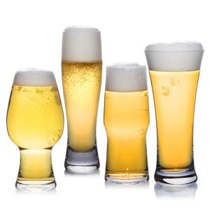 398ml Handmade round Beer Glass Clear Pilsner Glass With Thick Bottom
