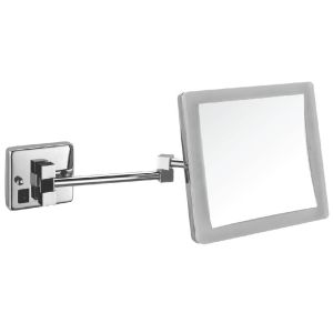 China Stainless steel 304 Inox material brush Wall Mounted Bathroom mirror Vanity Decorative mirro Magnifying Swivel Mirror on sale