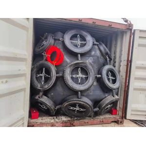 3.3*6.5m Ship Fender For STS Black Pneumatic Fender With Chain And Tire