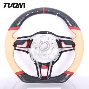 Multicolor Leather Carbon Steering Wheel Custom Porsche Cayenne Macan 991