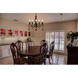 LED Metal Chandeliers 5 Lights Black Crystal Candle Chandelier Industrial