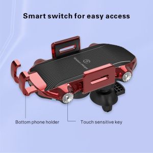 Smart Wireless Car Charger Qi Phone Holder 15W Automatic Matching Air Vent Clip