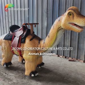 China Animatronic Walking Brachiosaurus Simulation Walking Dinosaurs Tots Riding In Playground on sale