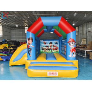 Customized Inflatable Paw Patrol Jumping Bouncy Castle With Slide Combo For Kids