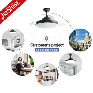 Modern Style 1stshine LED Ceiling Fan with Remote Control and Retractable Design