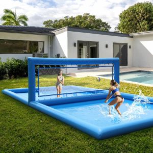 Cheap 14 Years up Castle Inflatable Sport Field Beach Customized Water Volleyball Court for sale