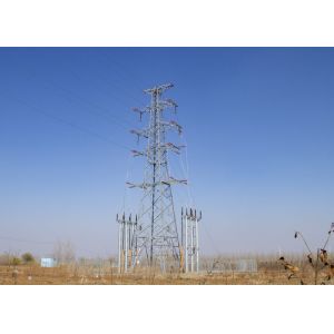 China High Strength Electricity Pylons , 4 Legged Steel Lattice Masts Structure on sale