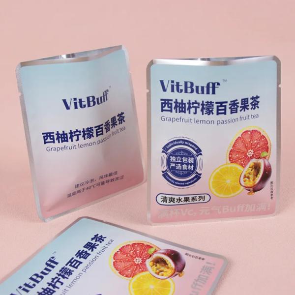 Custom Small Heat Sealable Three Side Seal Fruit Matte Sachet Empty Tea Sachet
