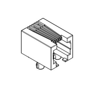 6P6C 615006141121 Wave Solderable Modular Jack Tab Down