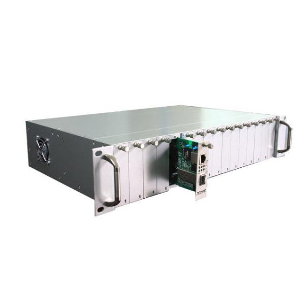Quality 19'' 2U Rack Mount Fiber Optic Media Converter 16 Port Optical To Ethernet Converter wholesale