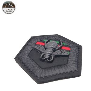 Bumble Bee Black Custom Embossed Leather Patches Washable With Sew On Backing