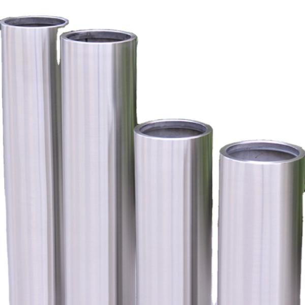 High barrel stainless steel artificial flower pot metal planter