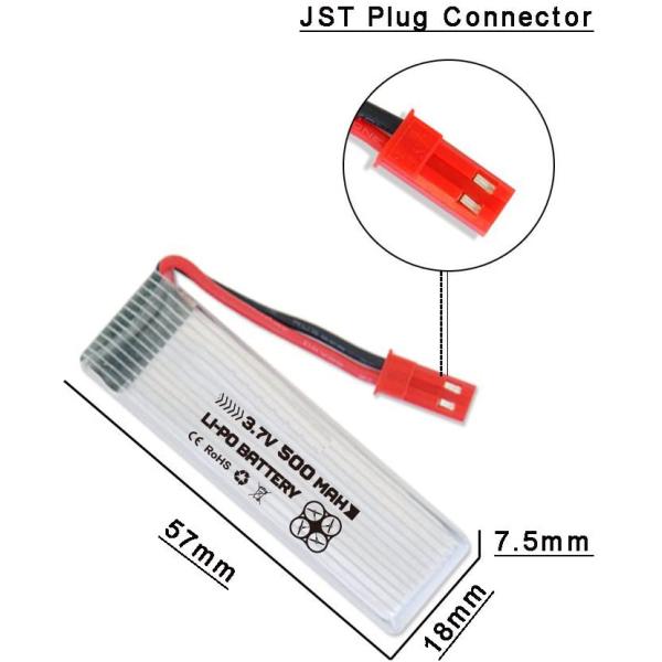 U817A Lithium Polymer Battery 500mah 3.7v Lipo Rechargeable Battery RC
