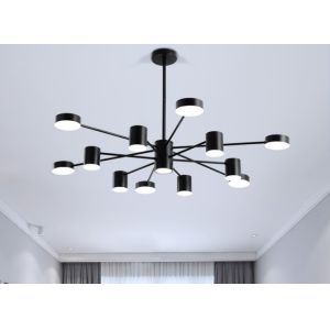 China Metal Black Modern Pendant Light Led Chandelier Haning Lighting For Living Room on sale