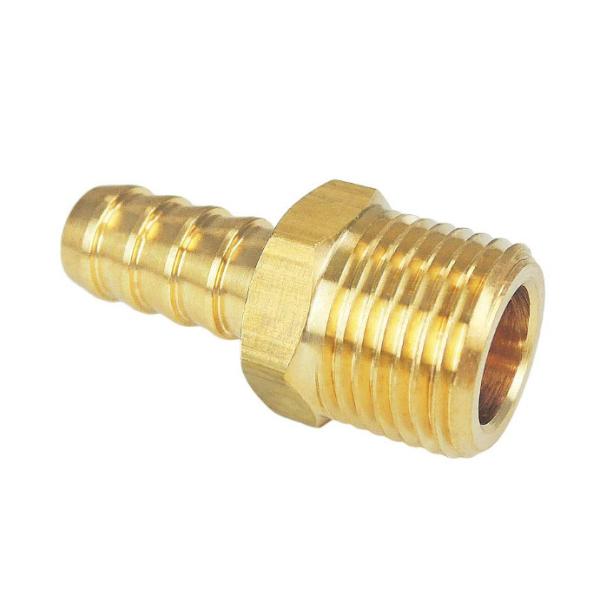 Quality 3/8" NPT Male X 3/8" Barb Brass Hose Adapter , 150 PSI WOG Brass Hose Fitting wholesale